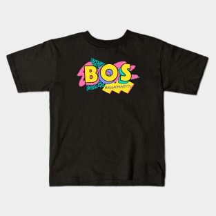 Boston, Massachusetts Retro 90s Logo Kids T-Shirt